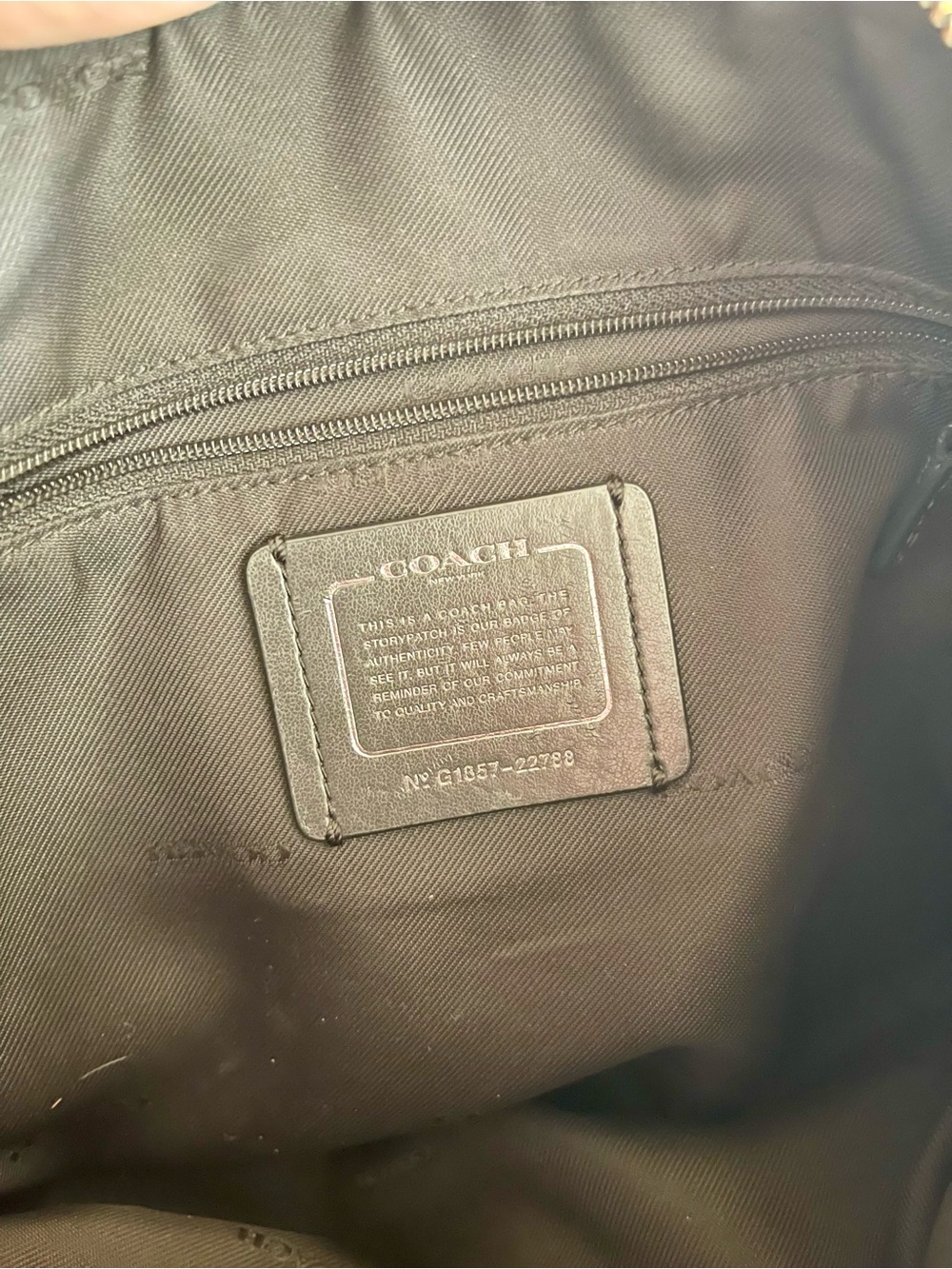 Coach Metallic Bronze Pebbled Leather Satchel with Crossbody Strap - Picture 4 of 6
